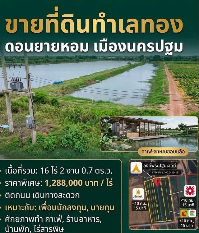 ขายที่ดินย่านดอนยายหอมจัวเมืองนครปฐมใกล้ ม.คริสเตียน รร.สารสาส เซ็นทรัลนครปฐม 1