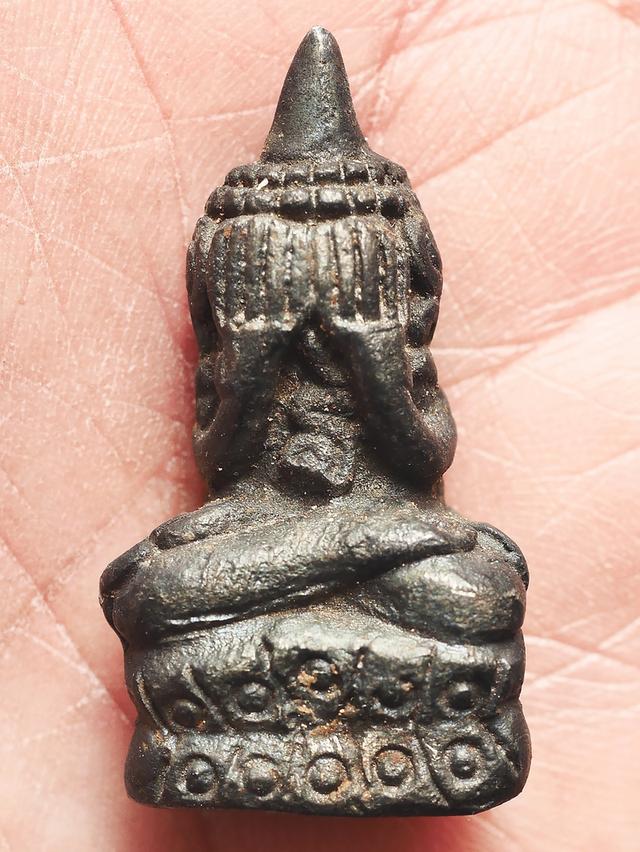 พระปิดตาพิมพ์นั่งบัว (เศียรแหลม) หลวงพ่อทับ วัดทอง เนื้อสำริด....เก่า เดิมๆ 6