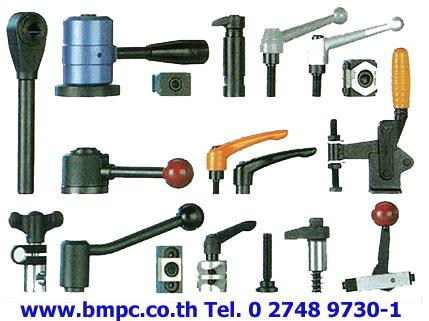 Knob, Clamp lever, Ball plunger, หนอนปลายลูกปืน, locking bolt, Hand wheel, Hoist ring, star grip, index plunger, spring plunger, Revolving handle 11
