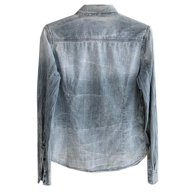 199 American Eagle เชิ้ตยีนส์ ลายฟอกหิมะ สวยมาก หายากสุด มีกระเป๋าอก ผ้าเบา นุ่มใส่สบาย พร้อมส่ง ไม่ต้องรอ 2