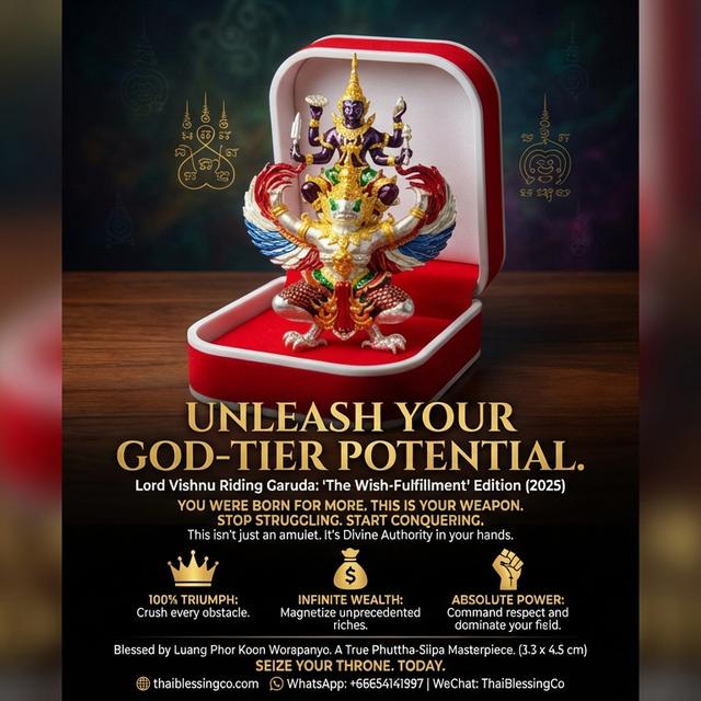 🦅 AstraSovereign: The Vishnu-Garuda "Universal Abundance" Statuette (2025 Collector’s Edition by Luang Phor Koon, Wat Banglang)