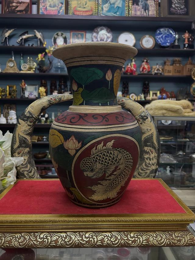 แจกันดินเผาเขียนลายไทย 5