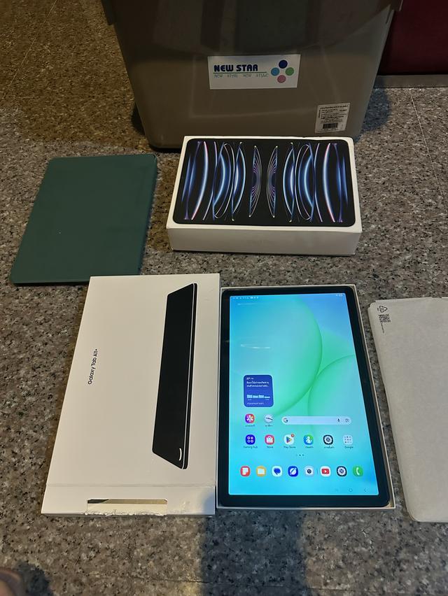ขายSamsungTabA11PlusสีGray128กิ๊กเครื่องเดือนเดียวประกันยาวๆยกกล่องไร้รอยใดๆใช้งานดีถูกๆ