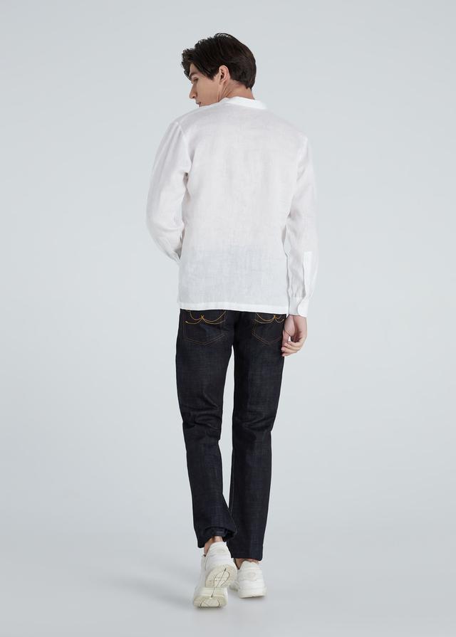 เสื้อเชื้ตผ้าลินินแท้ใส่ รูปที่ 2