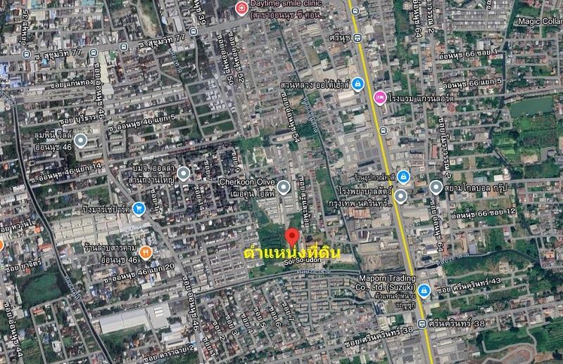 ขายที่ดินเปล่า ขนาด486ตรว ใกล้รถไฟฟ้าสายสีเหลืองศรีนครินทร์38และซีคอนสแควร์​ ศรีนครินทร์ ซอยศรีนครินทร์36 เขตสวนหลวง กทม 5