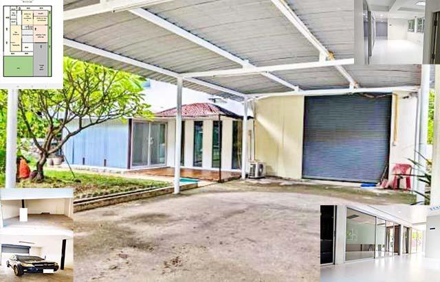 ใหญ่มาก บ้านพร้อมโกดัง2ชั้น MRT สัมมากร โรงรถในร่ม พักอาศัย ออฟฟิ 2