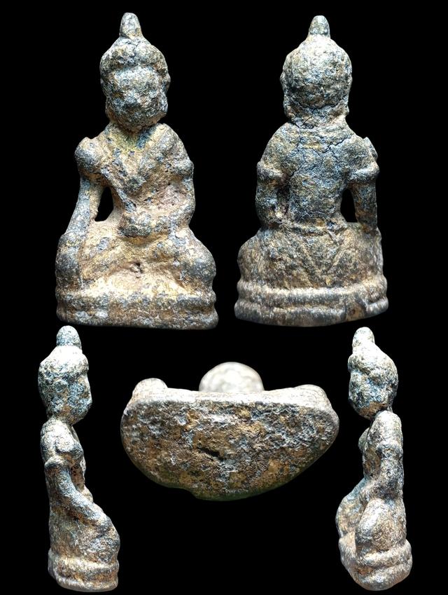 เปิดพระกรุเนื้อชินนั่งมารวิชัยถือดอกบัวปิดทองเก่าสภาพเดิมๆ 4