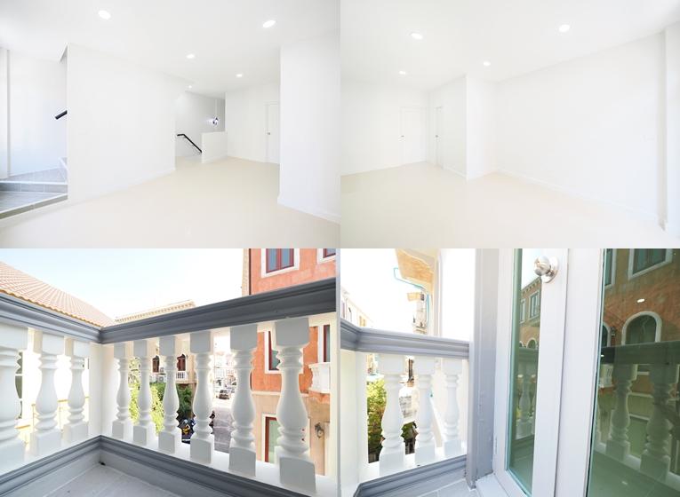 Clearance Sale อาคารพาณิชย์ 3 ชั้น ม.เวนิสดิไอริส ขนาด 31.5 ตร.ว. 3นอน 3น้ำ ทำเลดีหลังมุม สิ่งปลูกสร้างสไตล์อิตาลี ตกแต่งใหม่ทั้งหลัง ต่อเติมเต็ม 8