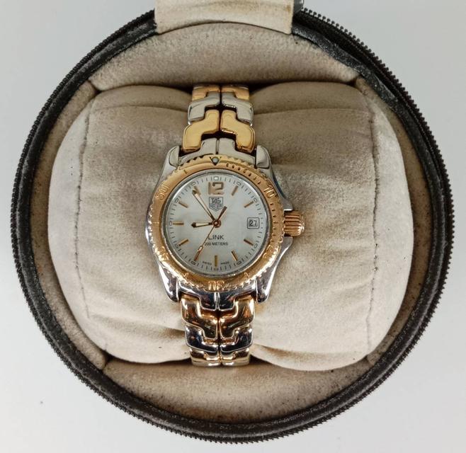 TAG Heuer Ladies SS/18k Gold WT1455 DW7002 Mother of Pearl Link Watch พร้อมกล่องแท้