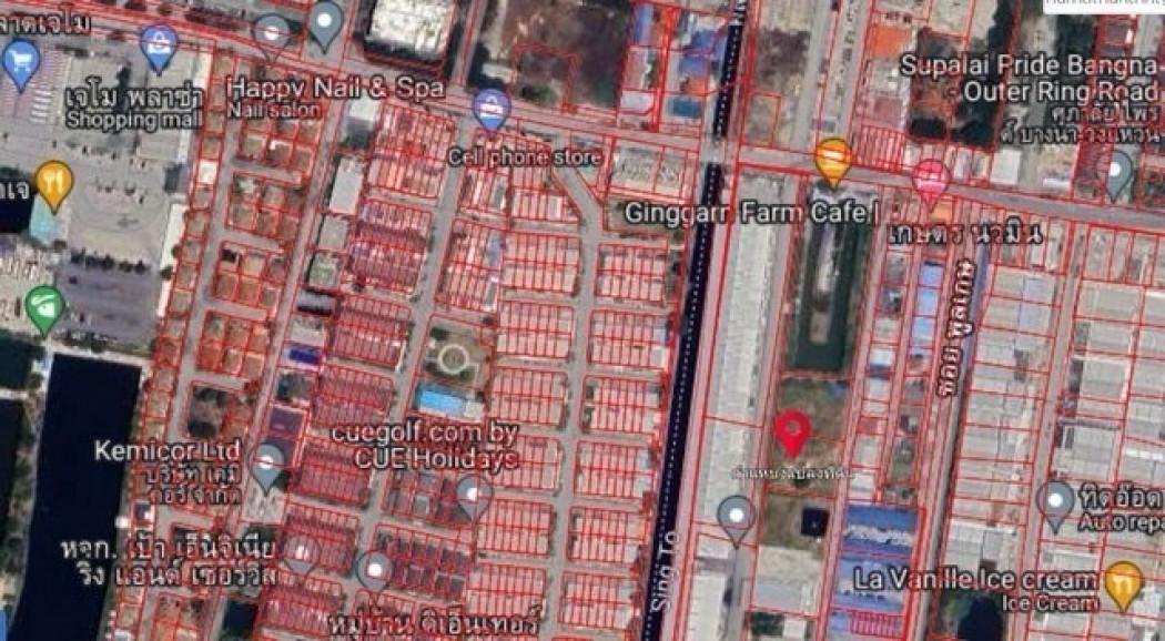 ขายที่ดินเปล่ากิ่งแก้ว เนื้อที่ 2 ไร่ ใกล้นิคมอุตสาหกรรมเจโมโปลิส ถนนกิ่งแก้ว พื้นที่เป็นรูปสี่เหลี่ยมผืนผ้า เข้าซอยไม่ล 5