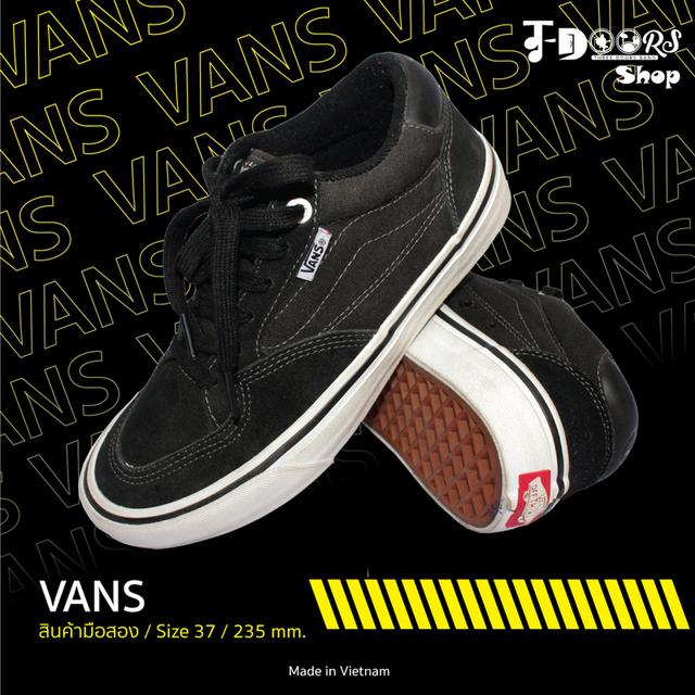 VANS รองเท้าผ้าใบมือสอง สีดำ สภาพเหมือนใหม่ จัดส่งฟรี! เก็บปลายทาง