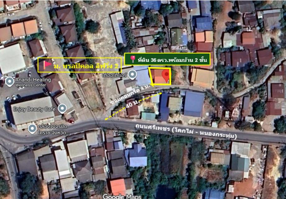 ขาย บ้านเดี่ยว 2 ชั้น ย่านอยู่อาศัย หนองกระทุ่ม ใกล้ ม.ทรอปิคอลลิฟวิ่ง 2 ทำเลทอง พื้นที่บ้าน 222 ตรม 36 ตรว ขายตามสภาพอา 2