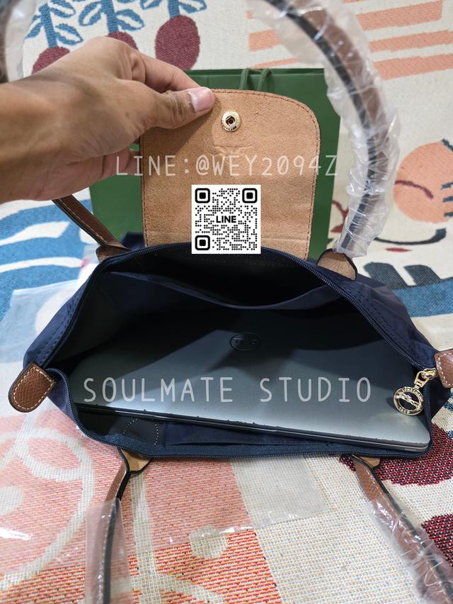 กระเป๋า เลอปิยาจ Le Pliage Original M Tote Bag Navy สีน้ำเงิน หูยาว ไซส์เอ็ม  19