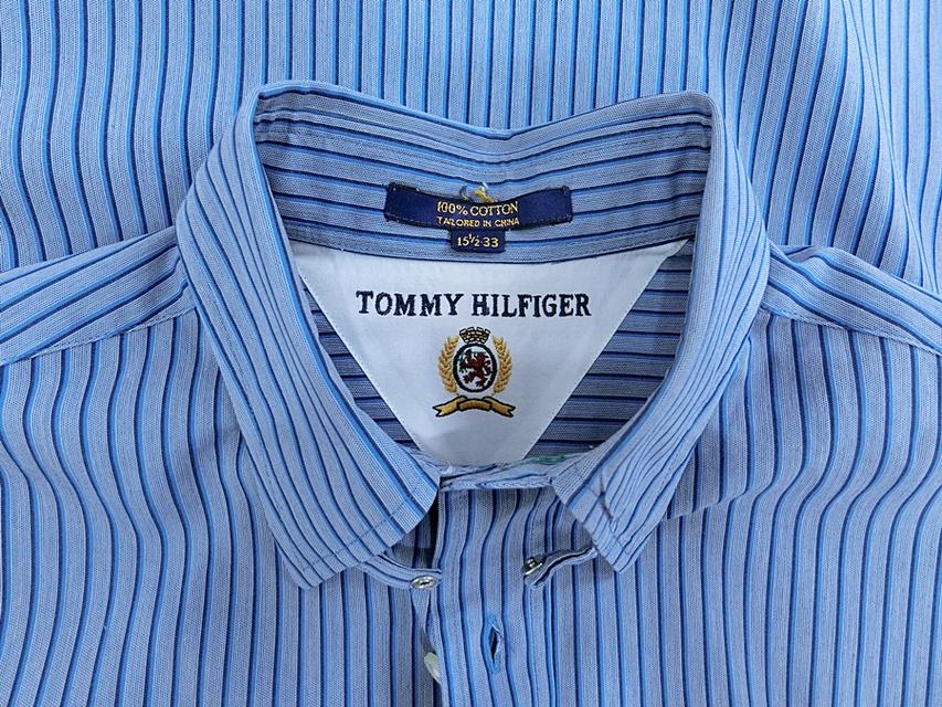 TOMMY HILFIGER แท้ อก52 เสื้อเชิ๊ตแขนยาวลายคลาสสิกสปอตหรู 5