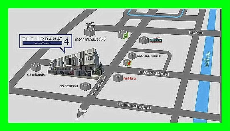 @_TownHouse_@  #เชียงใหม่ เส้นหางดง โครงการTHE URBANA 4 - PALM SPRING  22.7ตร.วา  <<2นอน 3น้ำ>> 5