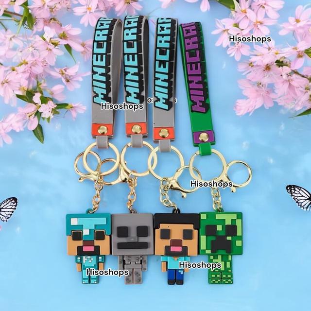 Minecraft พวงกุญแจมายคราฟ พวงกุญแจรถยนต์ ห้อยกระเป๋าสวยๆ ของเล่นการ์ตูนน่ารัก หรือเป็นของขวัญวันเกิด