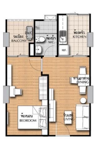 condo. ศุภาลัย วิสต้า ห้าแยกปากเกร็ด Supalai Vista Pak - Kred 47ตร.ม. 1 BEDROOM 1 ห้องน้ำ ไม่ไกลจาก เมเจอร์ ปากเกร็ด บรร 3