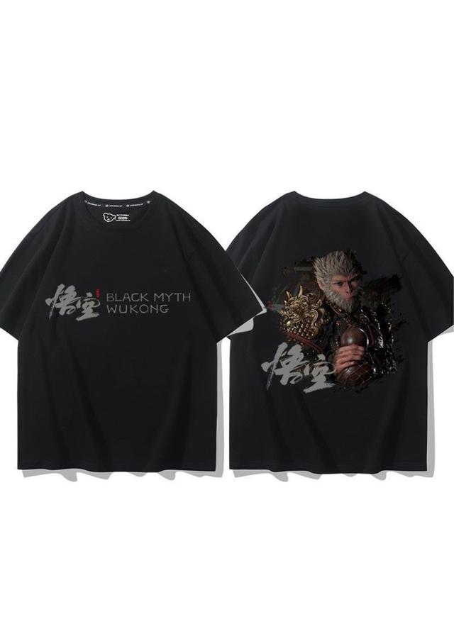 เสื้อยืดจากเกม Black Myth: Wukong เสื้อยืดฤดูร้อนสไตล์ เลข 6-10 1