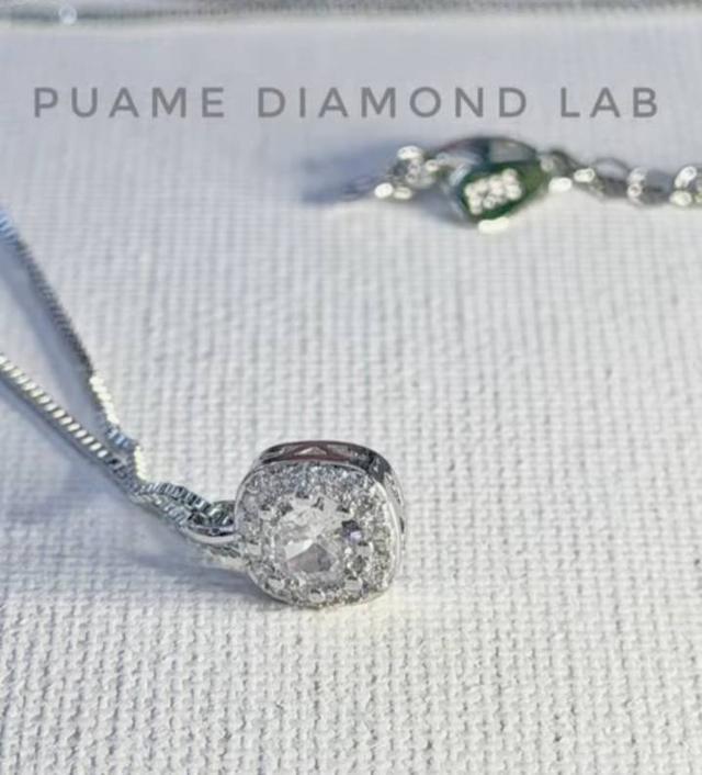 สร้อยคอจี้เพชร เหมาะกับคุณผู้หญิงใส่ออกงานได้ทุกงานเป็นของขวัญวันแต่งงาน วันเกิดพร้อมใบรับประกันสินค้าที่ร้านปุอามี่ Diamond Lap Rama2(095-8894732) รูปที่ 3