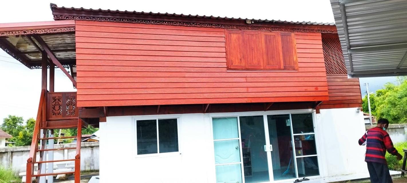 ขายบ้านสองชั้นครึ่งปูนครึ่งไม้พร้อมที่ดิน 1