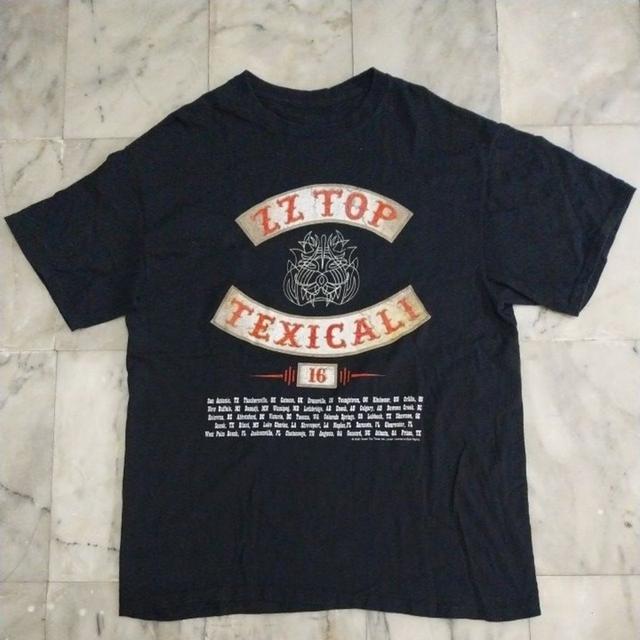 เสื้อยืดแขนสั้น แนววงร็อกสัญชาติอเมริกัน ZZ Top Texicali 2016 Tour แท้ มือสอง สภาพดี ของพร้อมส่งครับ