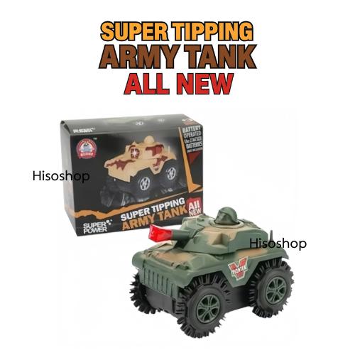ของเล่นรถถังสุดมันส์ Super Tipping Army Tank พร้อมลุยทุกพื้นที่มีเสียงและไฟกระพริบเสริมสร้างจินตนาการ