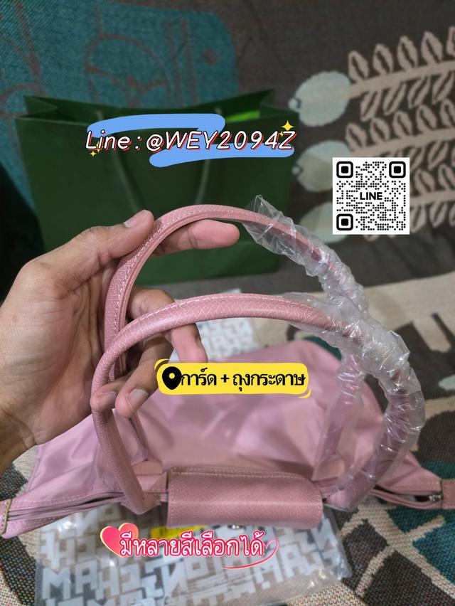กระเป๋าถือ สะพายไหล่ สะพายข้าง สีชมพู Longchamp Le Pliage Green M Tote bag Petal Pink 9