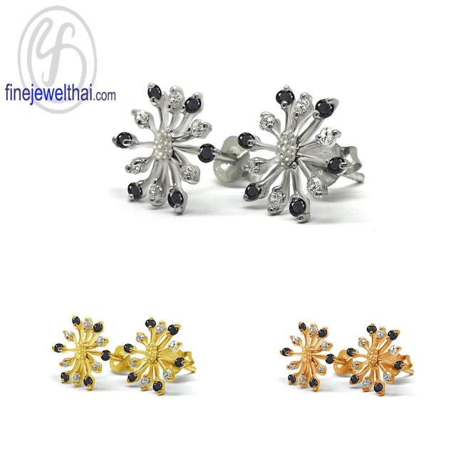 Finejewelthai เครื่องประดับ ต่างหูนิลแท้ เพชรพรีเมี่ยม E1079on