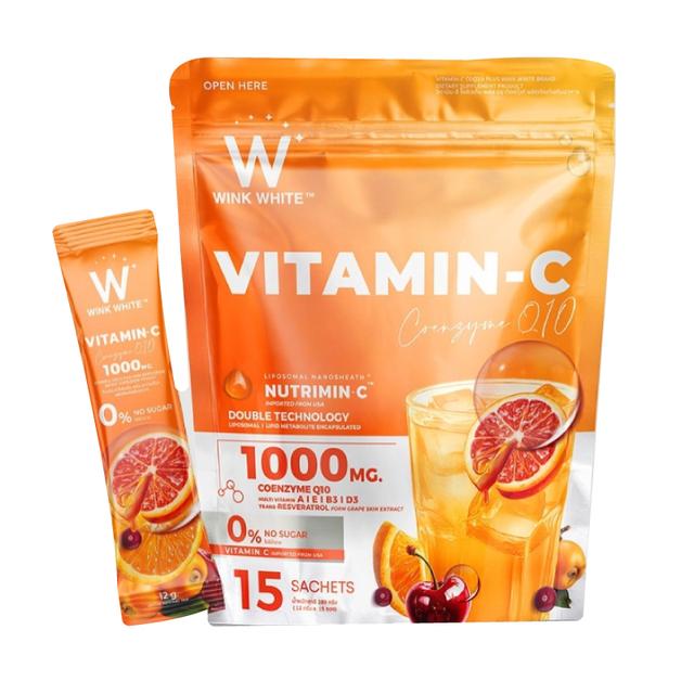 WINK WHITE VITAMIN-C COQ10 PLUS วิงค์ไวท์ วิตามินซี เสริมภูมิคุ้มกัน 1,000MG. 2