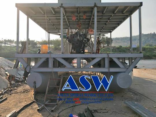 ทุนเรือasw โป๊ะเรือasw แพโป๊ะลอยน้ำasw ท่อสไปรัลasw spiral pipe ฟิตติ้ง 18