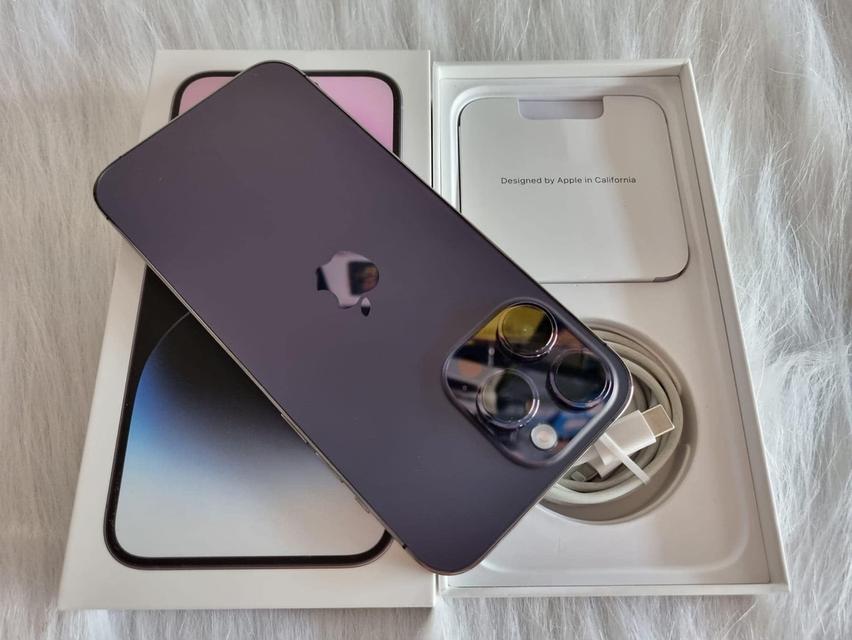 ขาย IPhone 14 Promax สีม่วง มือสองเครื่องสวยสภาพดี99% 128 GB  จะขายในราคา 25,000 บาท  6