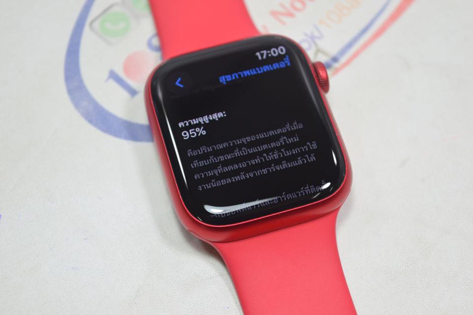 ขายถูกกว่า Apple Watch S8 GPS 45mm (PRODUCT)RED Aluminum แบต 95% จอใส ไม่มีรอย 6