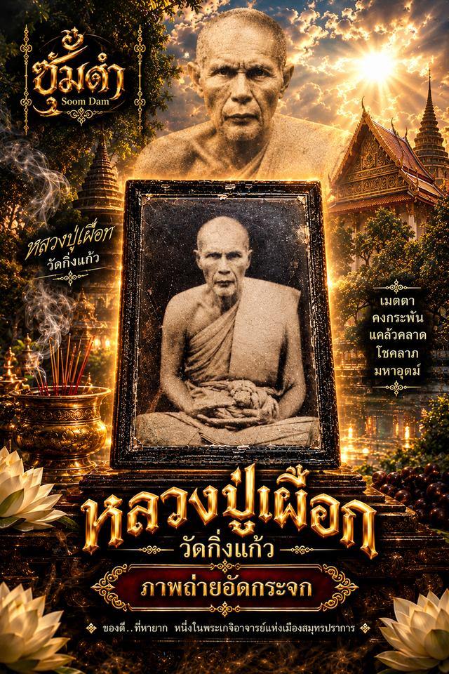 🔥ภาพอัดกระจก ภาพถ่าย หลวงปู่เผือก วัดกิ่งแก้ว จ.สมุทรปราการ