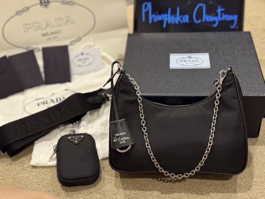 Prada re-edition 2005 Y21 Black สายโซ่ 5