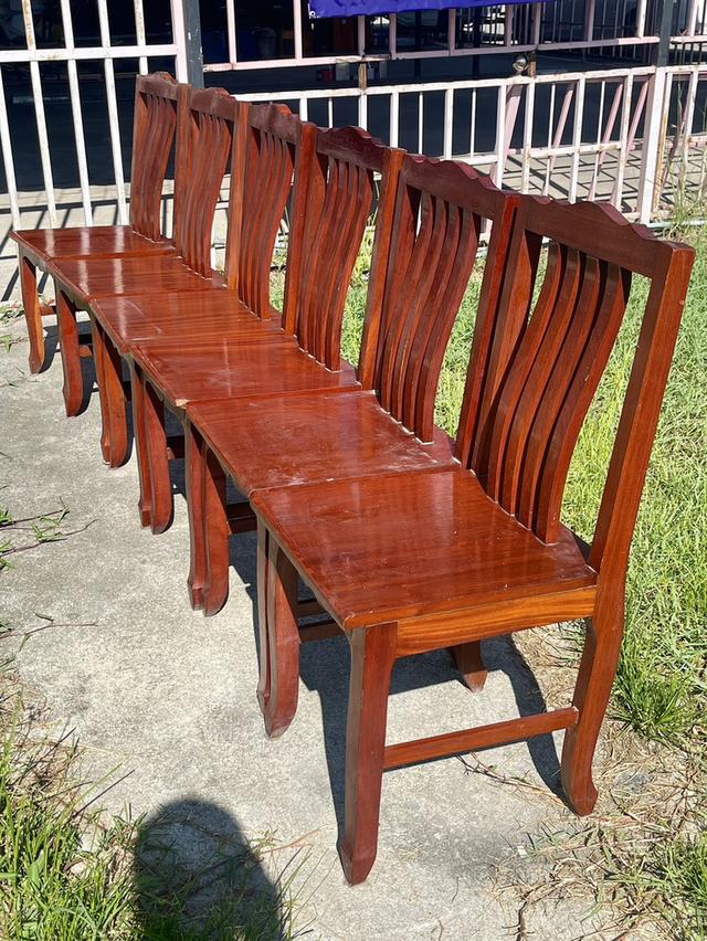 ชุดโต๊ะไม้ประดู่ 6ที่นั่ง โต๊ะไม้ประดู่แผ่นเดียว โต๊ะรับประทานอาหารไม้ประดู่ 7