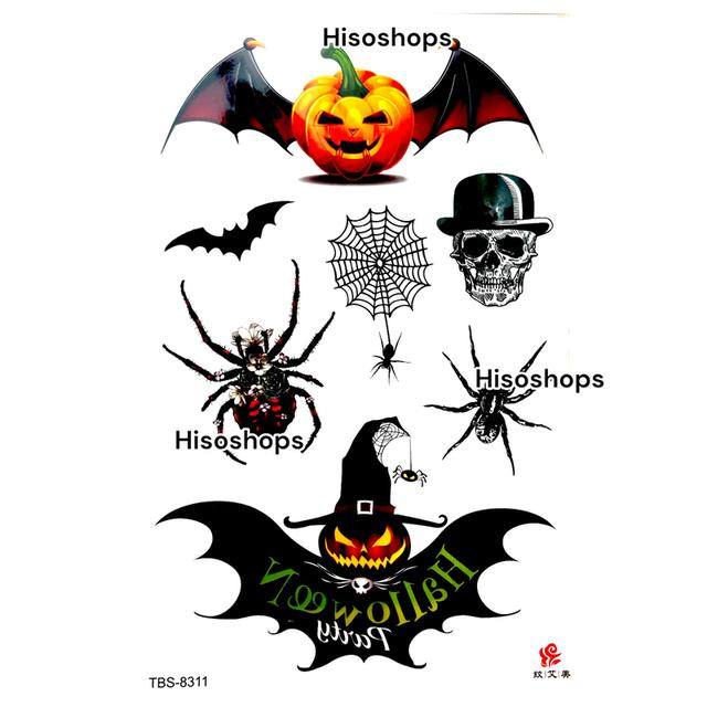 TATTOO แทททูฮาโลวีน รอยแผล รอยสักชั่วคราว แผ่นใหญ่ 190 x 120 mm. ทนน้ำ ทนเหงื่อ ใช้ติดตามใบหน้าและร่างกาย ในเทศกาลแฟนซีต่างๆ 7