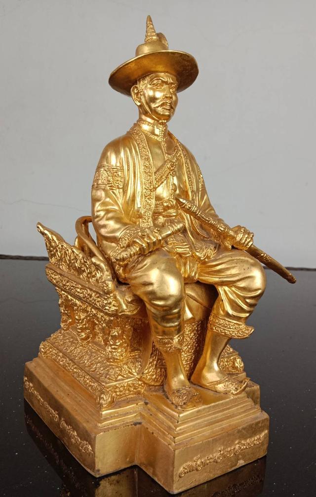 593.พระบรมรูปหล่อสมเด็จพระเจ้าตากสินมหาราช ทรงประทับนั่งบัลลังก์ รูปที่ 7