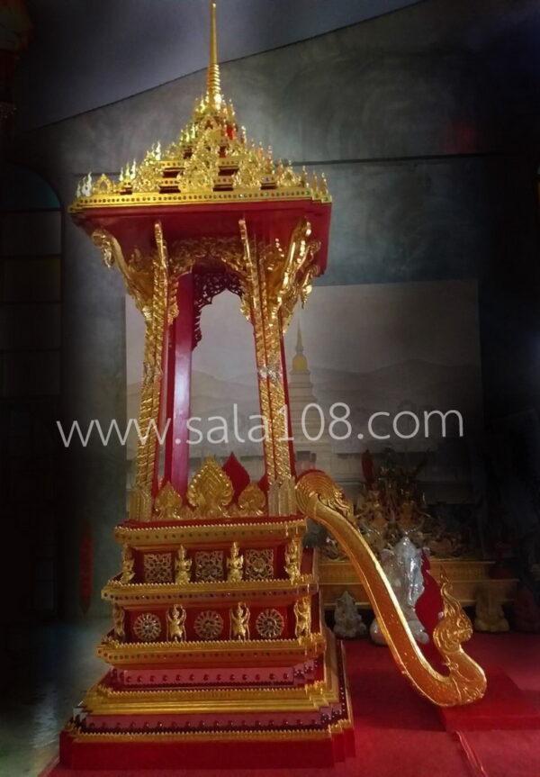 บุษบกไม้สักแกะสลัก จำหน่ายและสั่งทำตามขนาด รูปที่ 2