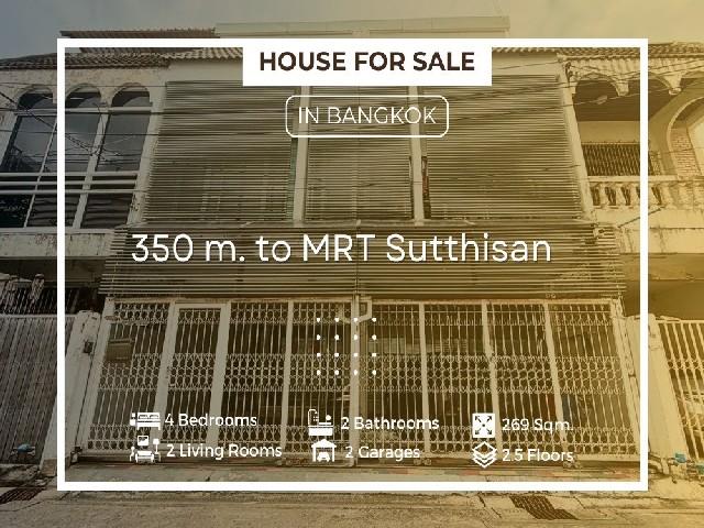 ขายทาวน์โฮม 2 คูหา ย่าน รัชดา – ห้วยขวาง 350 ม. ถึง MRT สุทธิสาร ตกแต่งสวย Fully Furnished พร้อมอยู่ 1