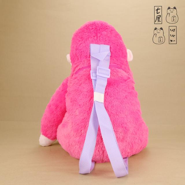 กระเป๋า ตุ๊กตา โกริตัน・คิงคอง ชมพู 🦍 Momoiro ~  Pink・GORITAN・AMUSE・Uhouho Gorilla no Gori-kun ~ Plush Backpack ~ Mega Jumbo ~ M Size・37 cm 🎒 รูปที่ 4