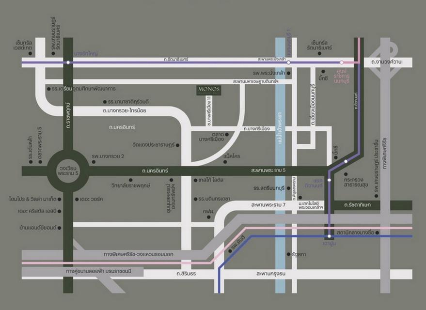 MONOS ราชพฤกษ์ - พระราม 5 บ้านเดี่ยวแปลงมุม 50 ตารางวา 4 นอน 4 น้ำ สังคมส่วนตัว 8 หลัง ในโครงการ 12