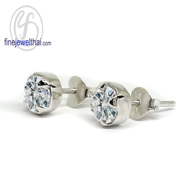 FineJewelThai.com ต่างหูเพชรพรีเมี่ยม เงินแท้925 E1038cz00 รูปที่ 4