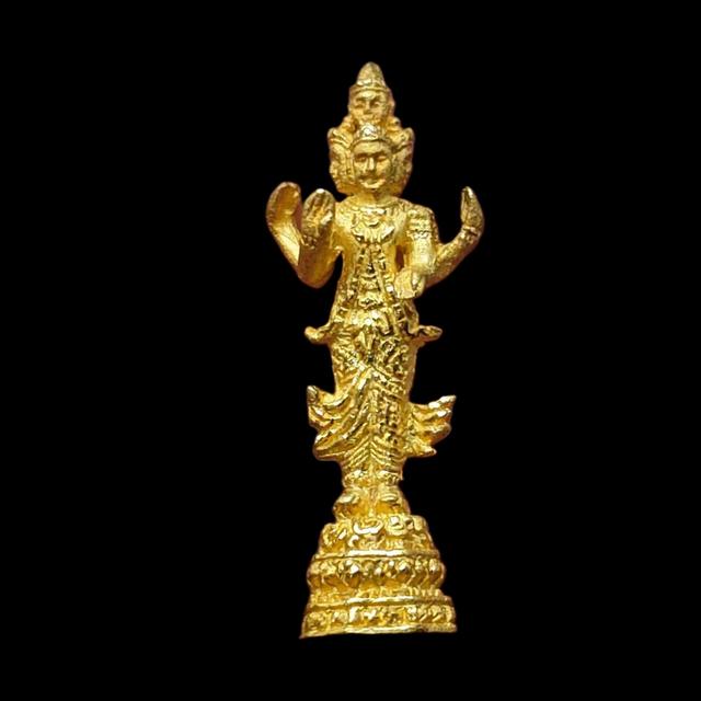 รูปหล่อลอยองค์ พระตรีมูรติ เนื้อเงินชุบทอง วัดไตรมิตรวิทยาราม พ.ศ.2548 พร้อมกล่องเดิม รูปย่อยที่ 3