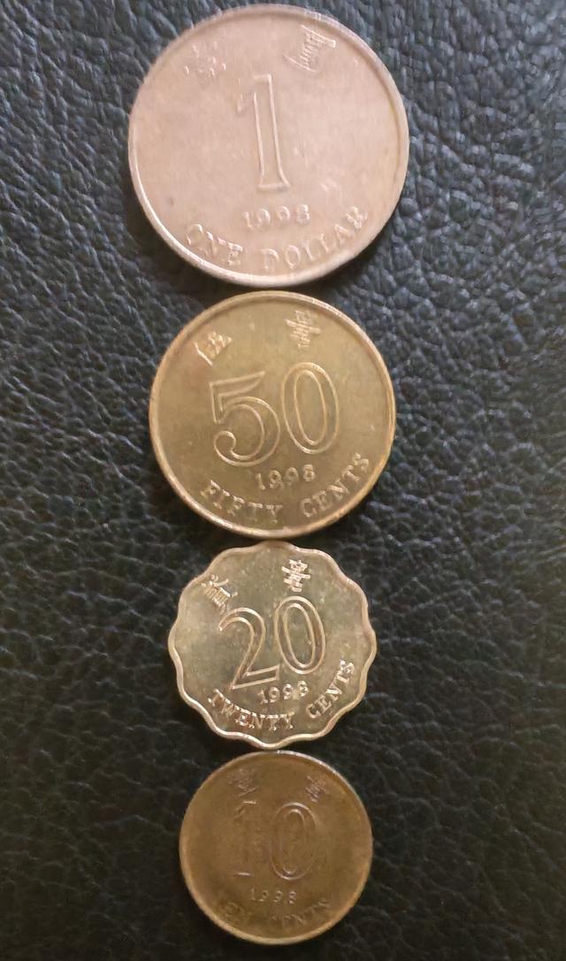 เหรียญ​ฮ่องกง​ปี1998, 4เหรียญ, 1ดอลลาร์, 50,20,10​เซนต์​