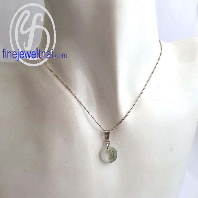 จี้หยกแท้-เงินแท้925-พลอยประจำเดือนเกิด-Jade-Silver-Pendant-Finejewelthai-P3057jd00 รูปที่ 3