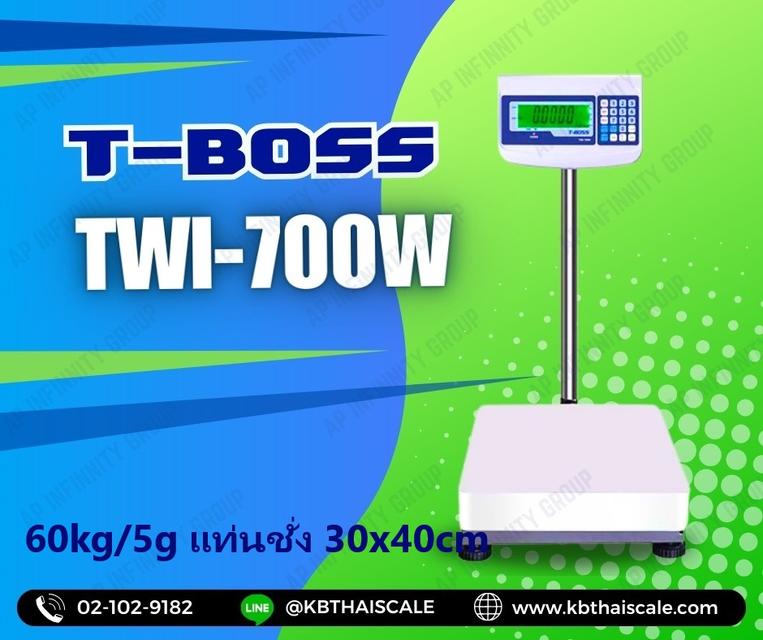 เครื่องชั่งดิจิตอลแบบวางพื้น 60kg แท่น 30x40cm. T-BOSS รุ่น TWI-700W