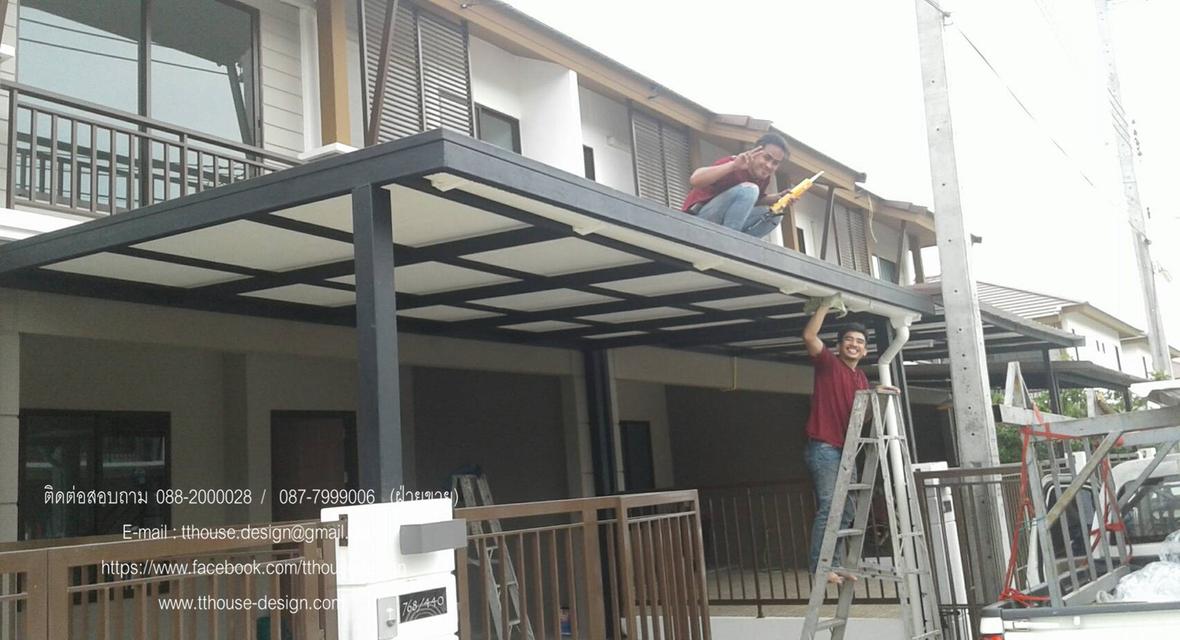 รับเหมา ต่อเติม โครงหลังคา กันสาด ห้องครัว เทพื้นปูกระเบื้อง Line dddesign23 รูปที่ 6