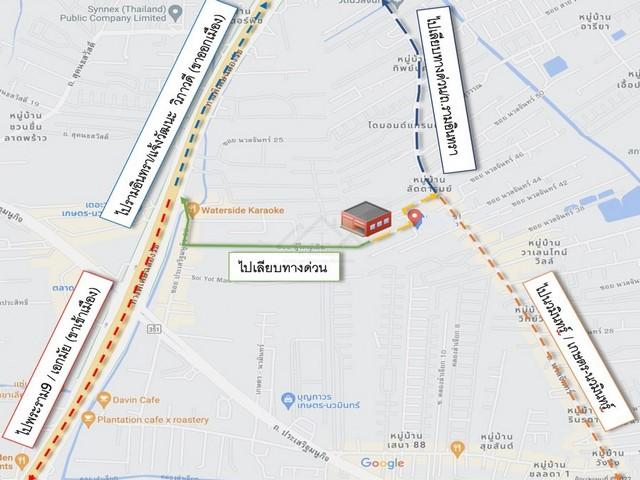 ให้เช่าโกดัง 580 ตรม. พร้อมออฟฟิศ ซอยนวลจันทร์ 21 ห้องน้ำในตัว รถเทรลเลอร์เข้าออกได้ ใกล้เลียบด่วน ใกล้ BTS รามอินทรา ก. 6