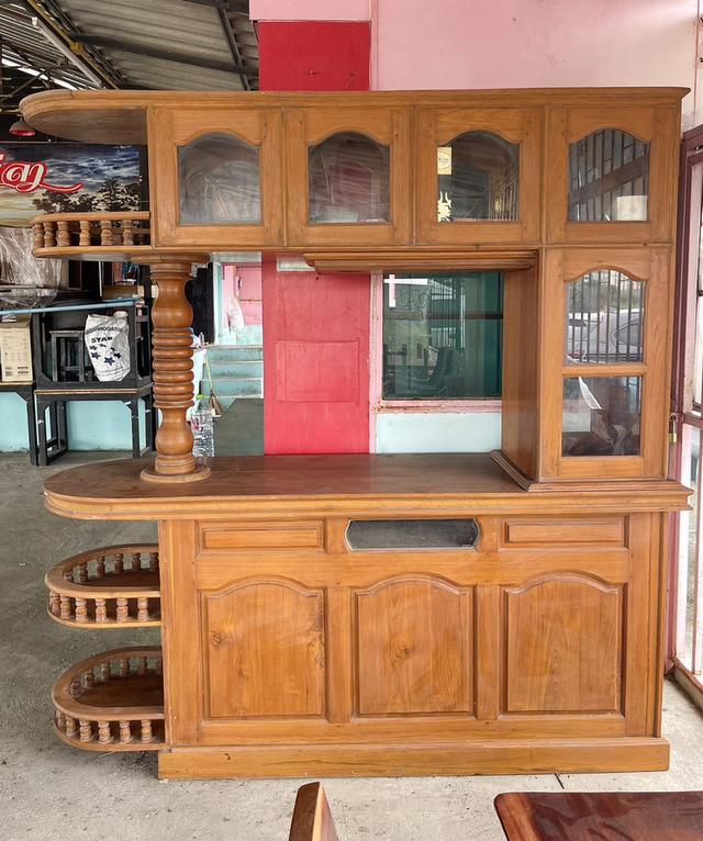 เคาน์เตอร์ไม้สัก บาร์ไม้สัก เคาน์เตอร์บาร์ไม้สัก ชุดใหญ่