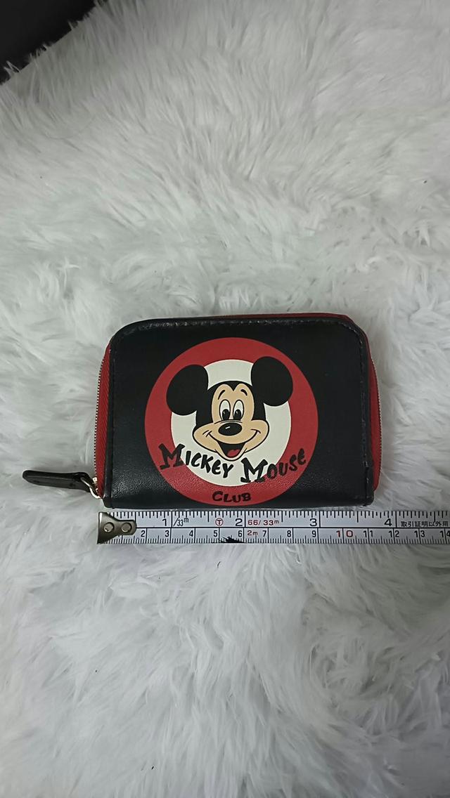 กระเป๋าใส่เหรียญและบัตรทรงพับรอบ (Coin & Card Wallet) ลาย Mickey Mouse Club ลิขสิทธิ์แท้ Disney งานญี่ปุ่นมือสองสภาพดีเยี่ยมครับ